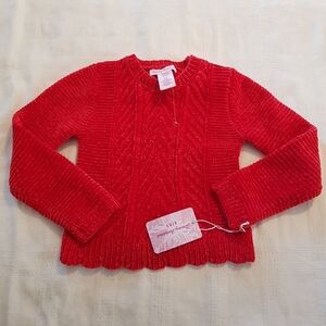 Tommy Bahama girls size 5/6 red plush pullover sweater NWT
